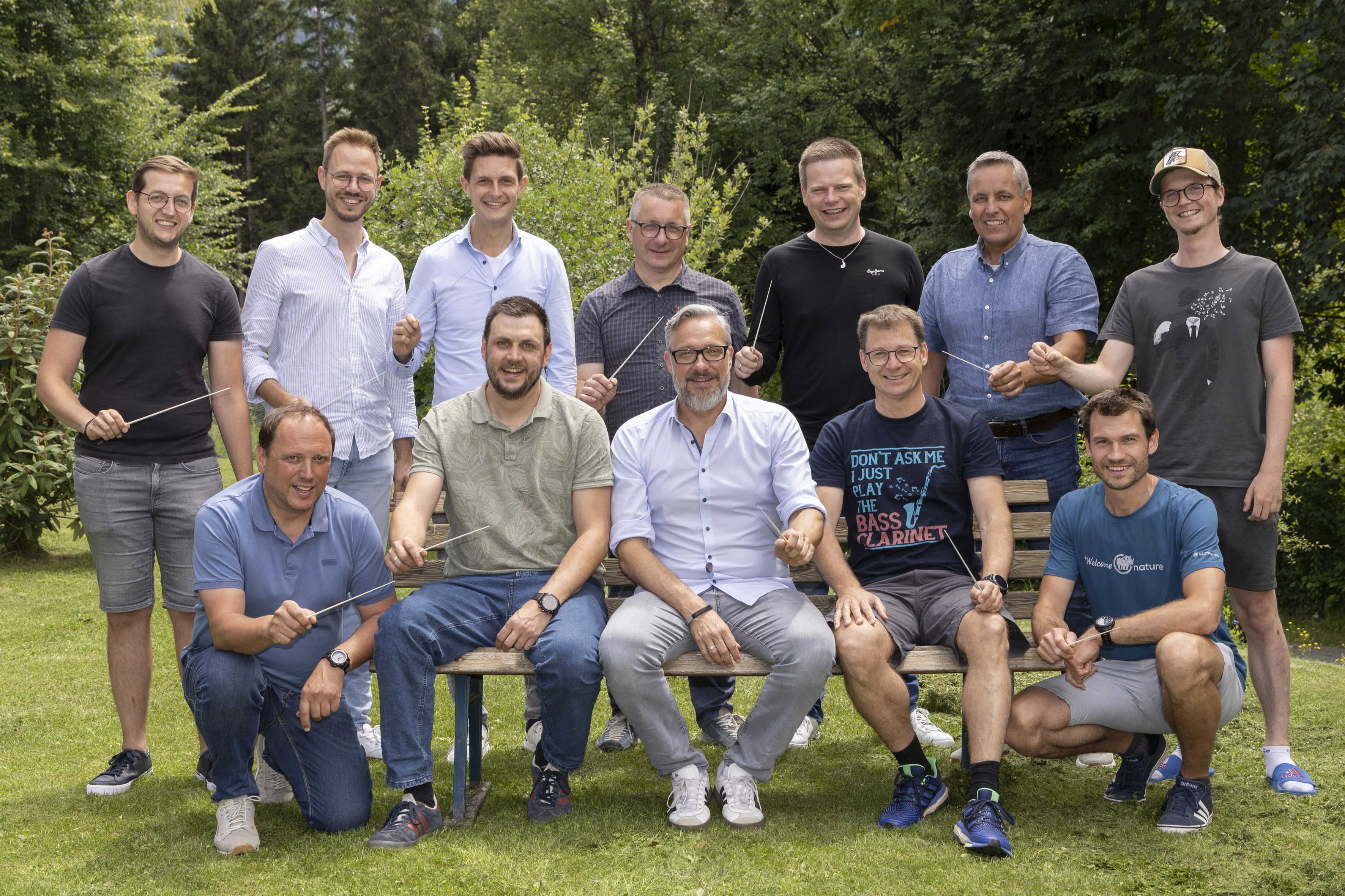 Die aktiven Dirigenten mit Orchesterleiter Philipp Kufner