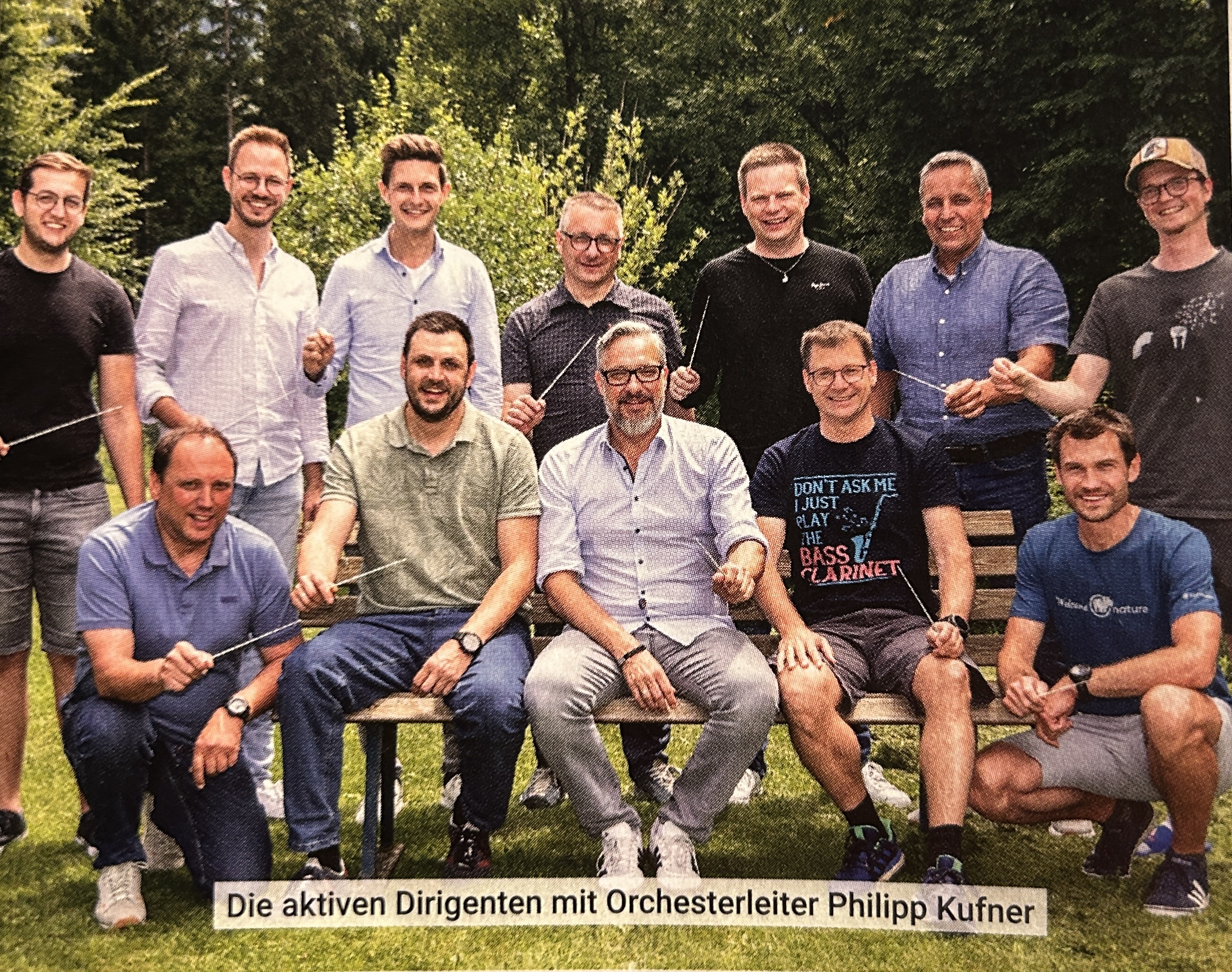 Die aktiven Dirigenten mit Orchesterleiter Philipp Kufner